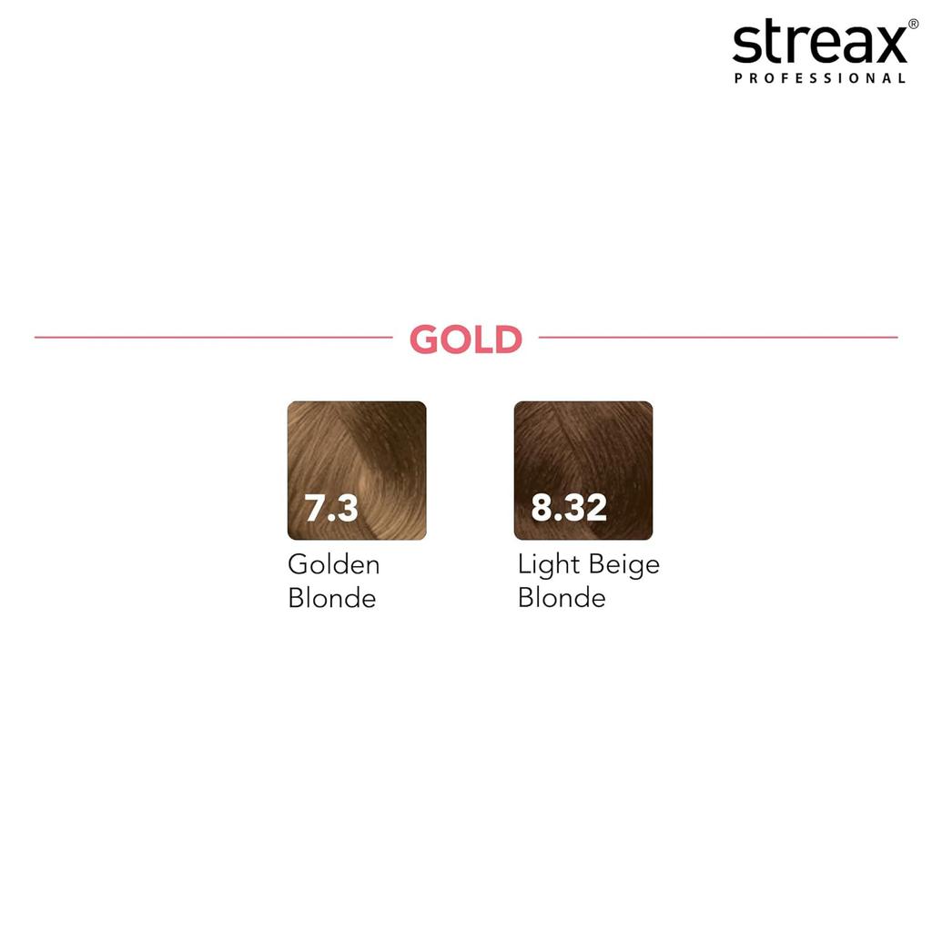 Streax Professional Argan Secrets Permanent Hair Colourant Cream Golden Blonde 90gm For All Hair Types