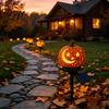 Weather Resistant Lighting Solar Halloween Pumpkin Garden Stake Light Waterproof Resin LED Spooky Porch Decor Lantern Yard for Outdoor Patio