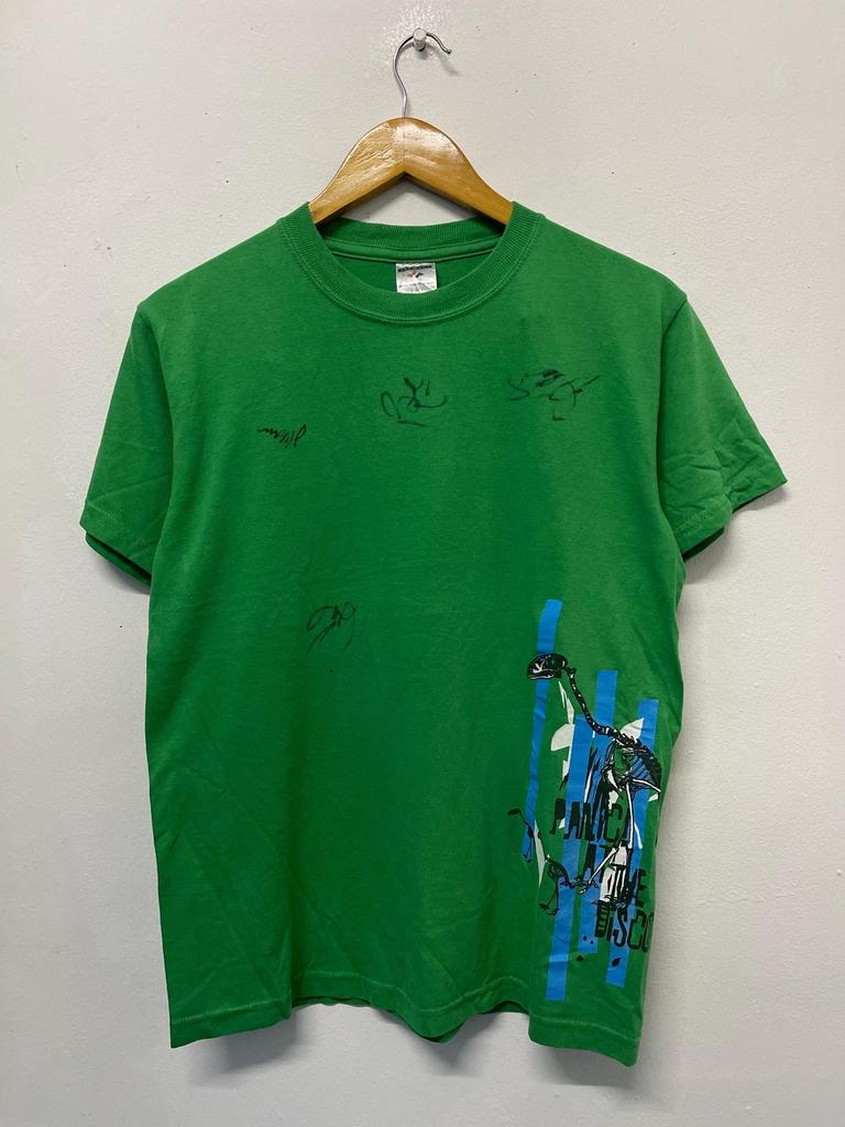 Vintage Y2K Panic At The Disco Pop Rock Band T-Shirt / Rare / American Pop Punk / Member Signature / Emo Band / Rock T-Shirt / Green / S