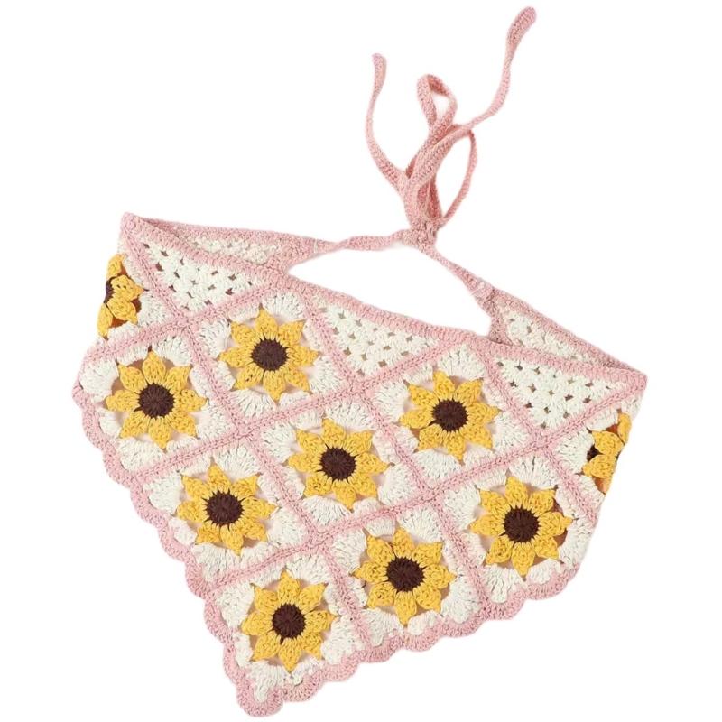 

Hollowed Headscarf Hairband for Women Girl Flower Hair Bandanas Decorative Ethnic Headband Bohemian Flower Hair Scarf