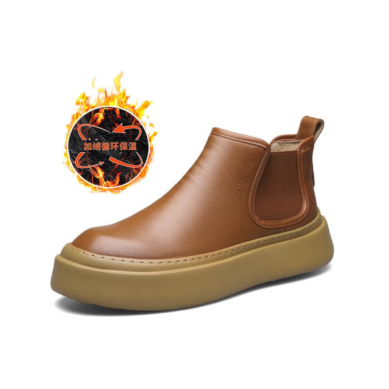 

2025 прямая поставка осень и зима высокие кроссовки мужские кожаные ретро ботинки Мартин британские ботинки на платформе Челси универсальные короткие ботинки 44