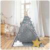 Nukido Children's Teepee Tent With Lights - Gray With Stars