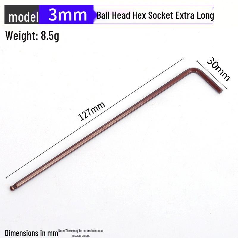 Antik Bronze Rot Extra Lang L-förmiger Kugelkopf S2 Sechskantschlüssel Gehärteter Sechskantschlüssel