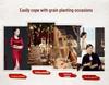 Summer Red Long Cheongsam Dress for Young Mother-in-Law at Wedding Banquet