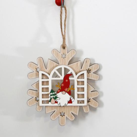 2 ks Dřevěná vánoční přívěsek Vánoční stromek Dekorace Skřítek Hvězda Výřez Závěsné ozdoby pro Domácí Párty Obývací Pokoj