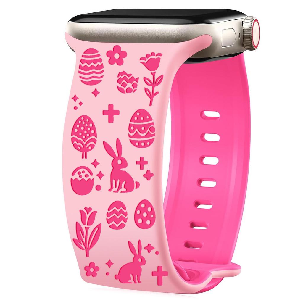 3D Embossed Easter Egg Silicone Strap for Apple iWatch