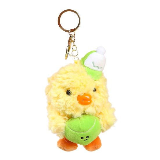 Baseball Duck Keychain Couples Plush Toy for Bags Backpacks Soft Stuffed Animal Keyring