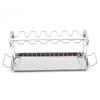 Collapsible Stainless Steel Barbecue Roaster Stand Tray Chicken Leg Wing Rack 14 Slots Stainless Steel Roaster Stand