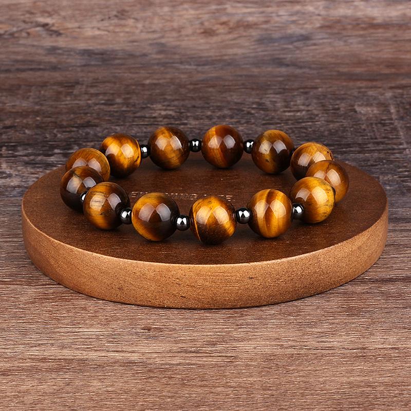 Natürlicher facettierter Tigeraugenstein Reiki-Armbänder Herren Mode Energie Hämatit-Perlen Armbänder für Frauen Seelen Schmuck Geschenk Pulsera