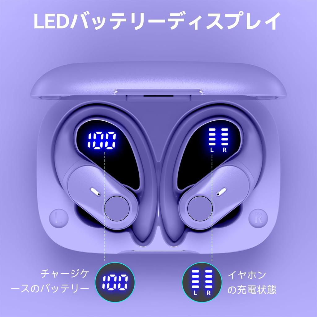 Bluetooth Wireless Up To 40 Hours of Sound AAC LED No Accidental Button Comfortable IPX7 Sports Suitable for Web Earbuds, Earbuds, Over-the-Ear