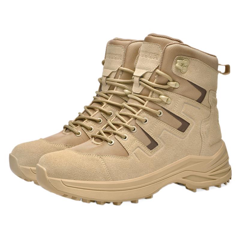 Men's Large Outdoor Hiking Boots: Wear-Resistant, Anti-Kick Military Style for Camping and Sports.