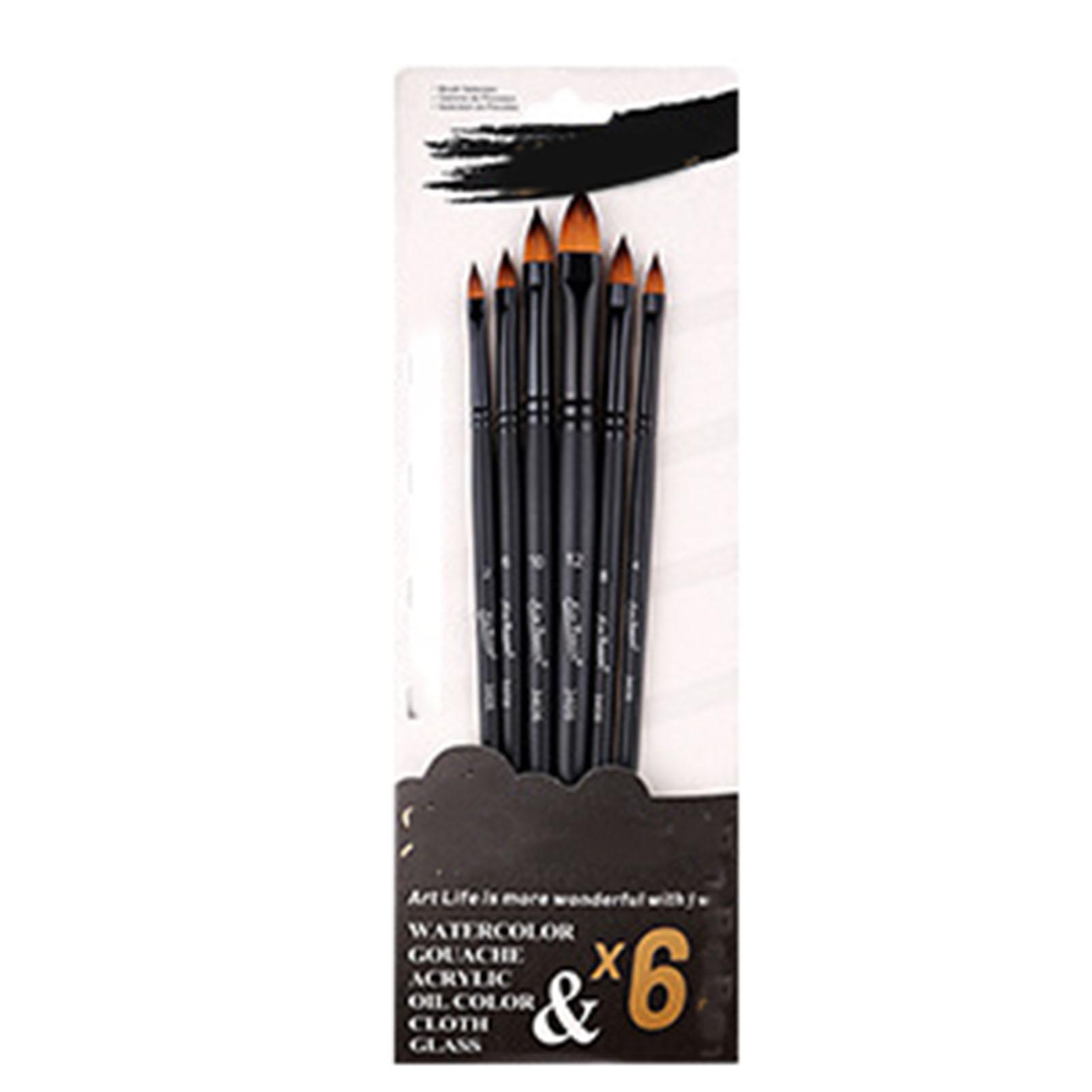 

Набор из 6 акриловых кистей с мягкой нейлоновой щетиной, многоцелевые профессиональные акварельные кисти Painti Cat Tongue