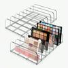 Transparentní organizér na make-up se 7 přihrádkami pro paletu očních stínů a kosmetiku, toaletní stolek a úložný box na pracovní desku v koupelně