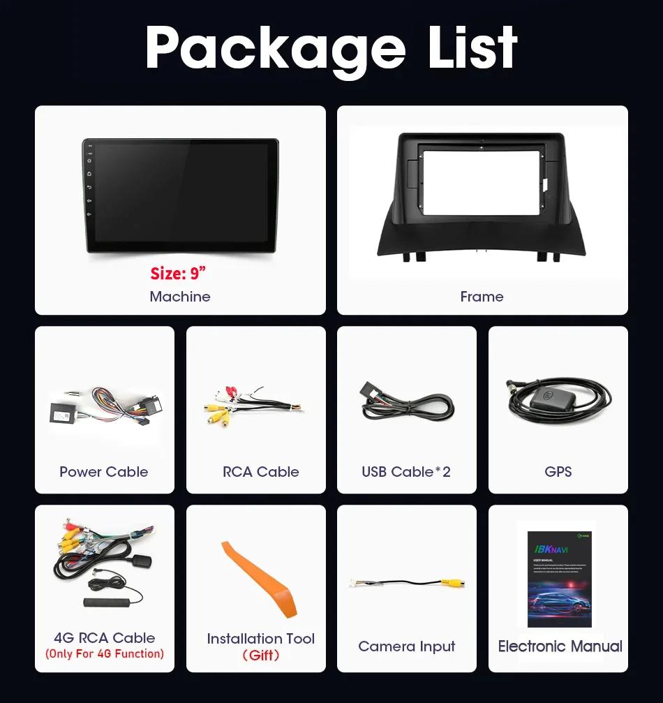 Android 14 For Renault Megane 2 2002-2009 Car Radio Multimedia Player Navigation 4G CarPlay Multimedia Touch Head Unit Screen