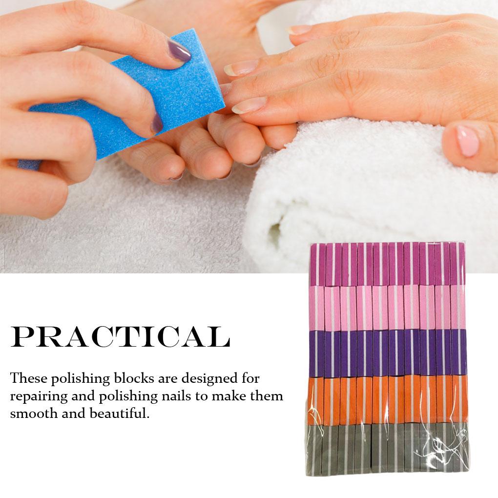 50 Stück Mini Polierfeilen Block Maniküre Bunt Schwamm Nagelkunst Polierpuffer Polierwerkzeuge Gesundheitspflege