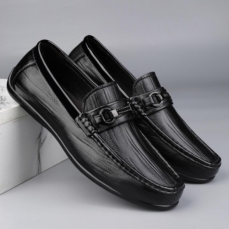 

Fashion Genuine Leather Mens Loafers Brown Black Cow Leather Loafers Adult Office Career Business Shoes Luxury Driving Leisure Shoesrs 37 чёрный