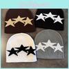 Star Pattern Knitted Cap For Autumn And Winter Daily Wear