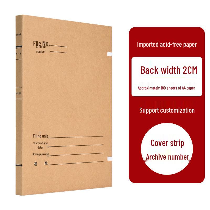 Pack of 10 Acid-Free Kraft Paper A4 Document Boxes - Thickened for Engineering and Construction Files