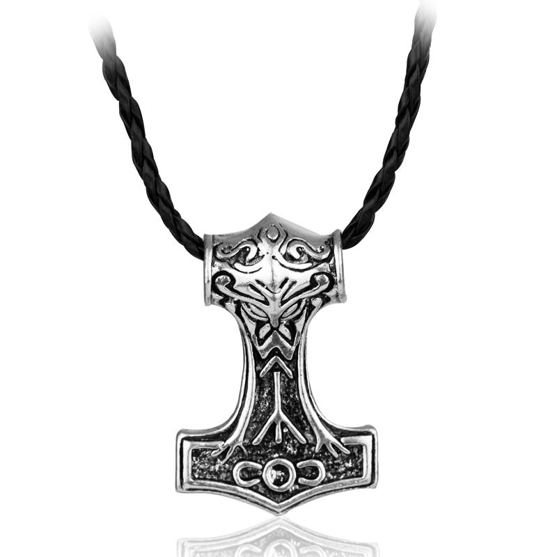 Norse Viking Odin's Runes Necklace Vegvisir Symbol Compass Pendant Vintage Necklaces for Women Men Jewelry