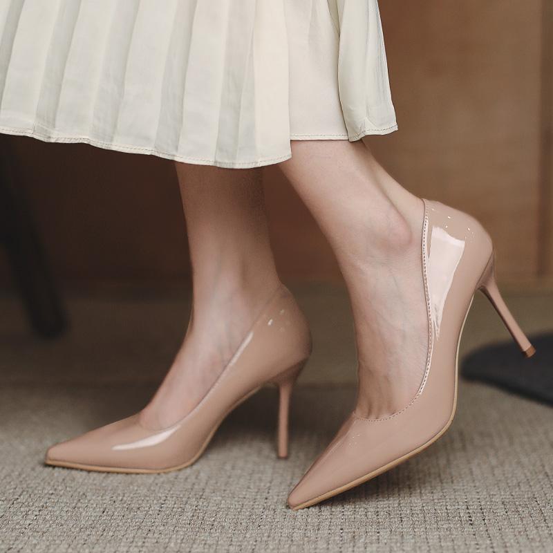 Women's Shoes Trend 2024 Stiletto Heels Pointed Elegant Party Sexy Nude Model Dress Pumps Office Heels for Women