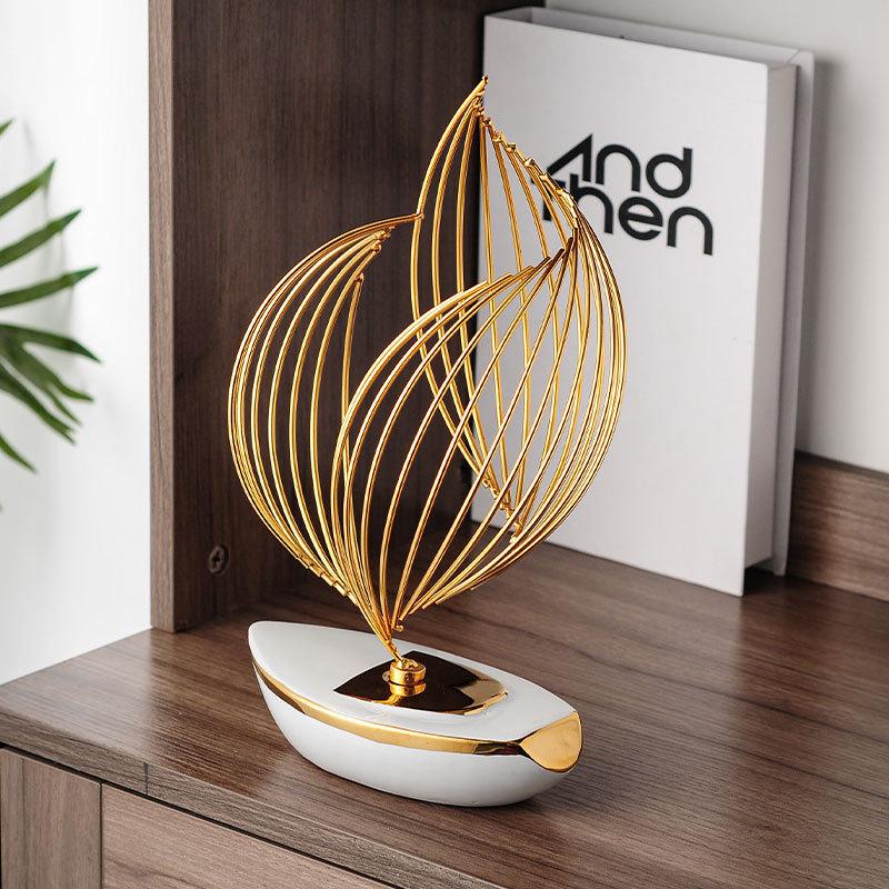 Minimalist Ceramic Metal Sculpture Modern Home Decoration Living Room Desktop Office Decoration Accessories Crafts Gifts W5315