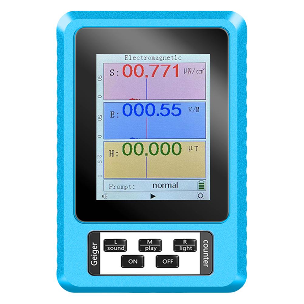 Electric Magnetic Field Scanning Geiger Dosimeter Portable Digital Color Display Detector Geiger Detector for Indoor Outdoor