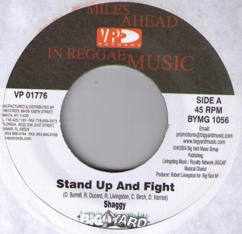 7inch Record SHAGGY - Stand Up And Fight VP01776 VP Records, Big 2004 US Reggae, Ska & Dub Used
