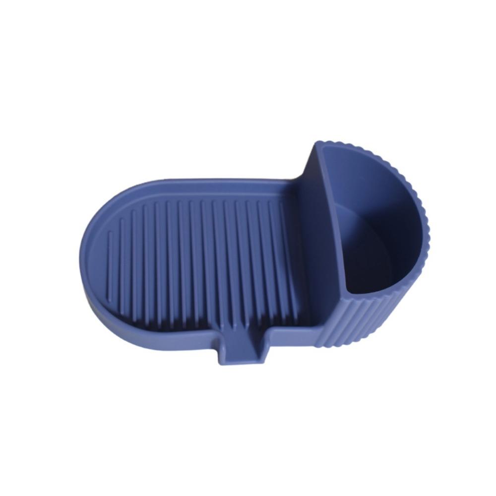 

Portable Silicone Soap Dish Inclined Drain 2 in 1 Sponge Tray Drainable Soap Holder Sink Area синій