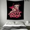 betty boop Wall Tapestry Aesthetic Wall Hanging Printed Fabric Blanket Decorative Tapestries for Bedroom Living Room Home Decor