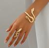Metal Design Geometric Ladies Open Bracelet Ring Set Exaggerated Punk Temperament Jewelry