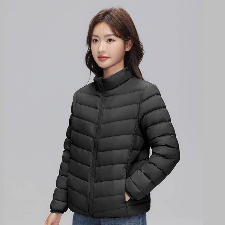 Light Down Jacket Women's Autumn and Winter New Short White Duck Down Winter Stand-up Collar Thin Casual Coat Tide