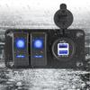 Rocker Switch Panel Dual USB Port Car Charger for Car Socket Switch