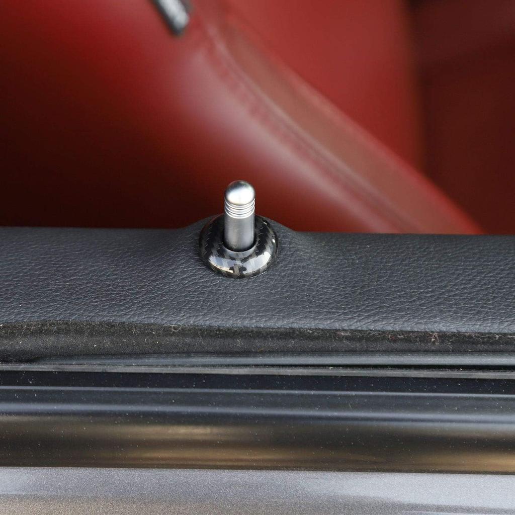 Car Door Bolt Door Lock Pin Cover Trim Ring for Dodge Challenger 2014-2020 (Carbon Fiber Look)