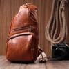 Stylish Women's Sling Bag Over the Shoulder Made of Eco-leather VINTAGE Bag 22751 Red