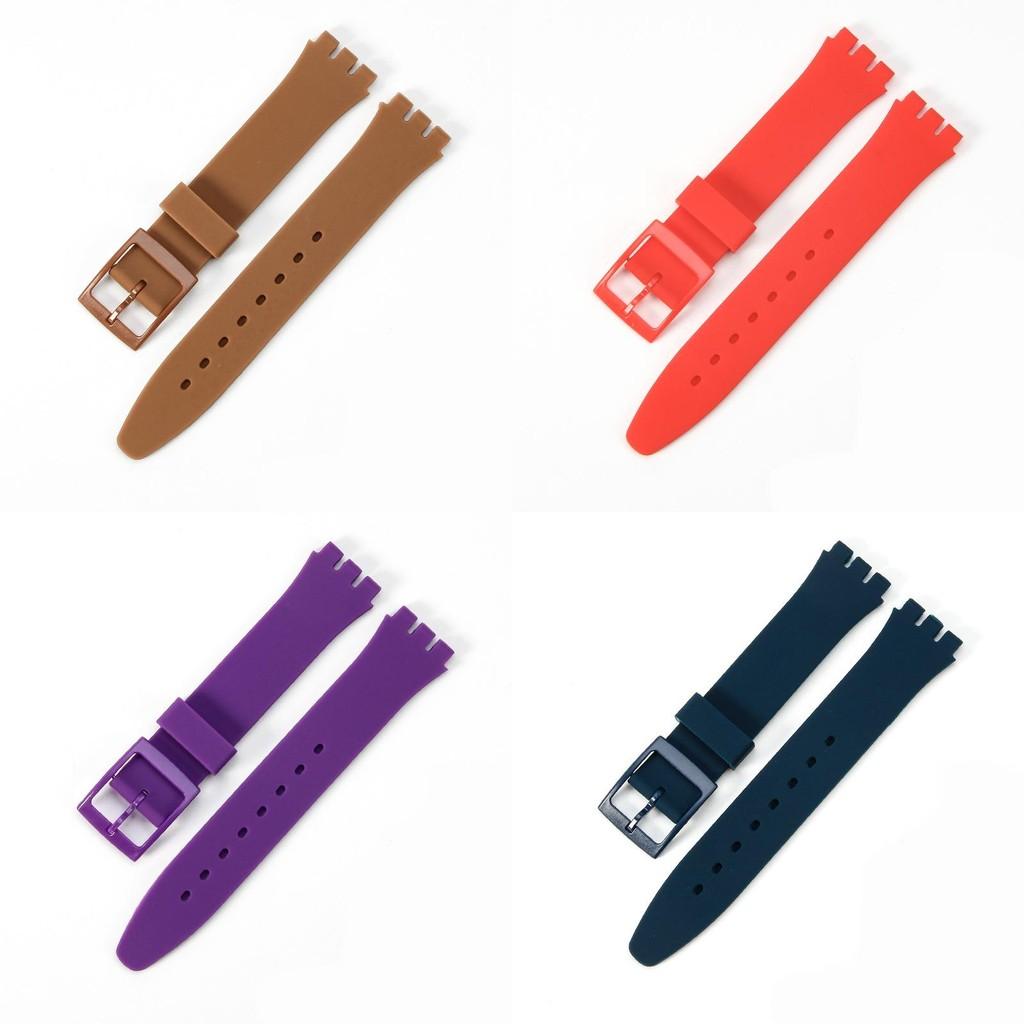 Premium Silikon Uhrenarmband Zubehör für Swatch 16mm 17mm 19mm 20mm