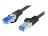 Patchcord Lanberg S/FTP kat.6A 0,5m LSZH CCA Fluke Passed Czarny
