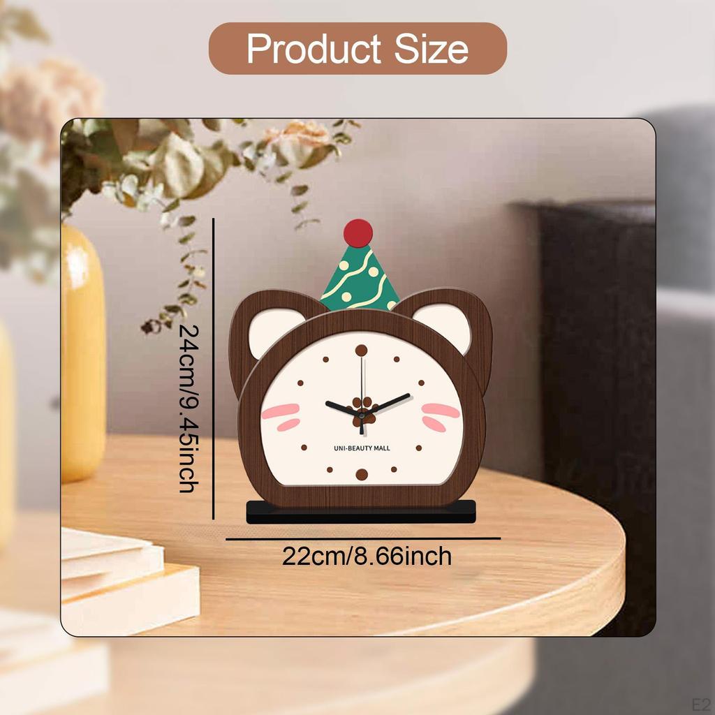 Table Clock Desk Silent Unique Ornament Home Decoration for Bedside Countertop Bedroom