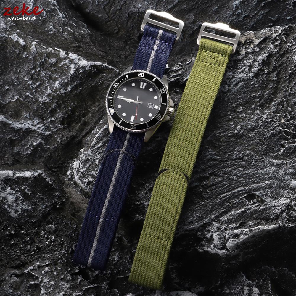 Hook Loop 22mm 20mm Nylon Watch Strap for Seiko for Tudor Breathable Fabric Canvas Wristband for Military Sports Men's Bracelets