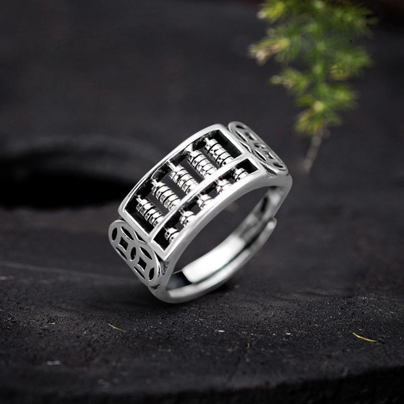 Vintage Silver Plated Irregular Rings for Men Fashion Domineering Cracked Hammered Opening Ring Adjustable Jewelry Male Gift