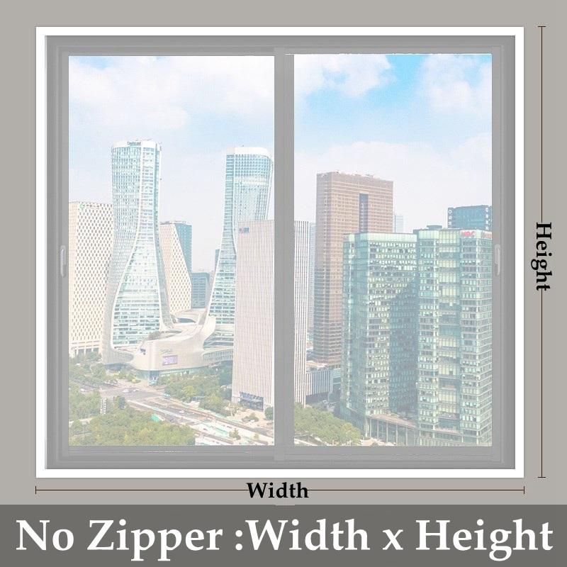 

Transparent Window Winter Insulation Film Warm Double Layer Windproof Curtain With Zipper Self-Adhesive Heat Protection Film W105 x H105cm&Velcro