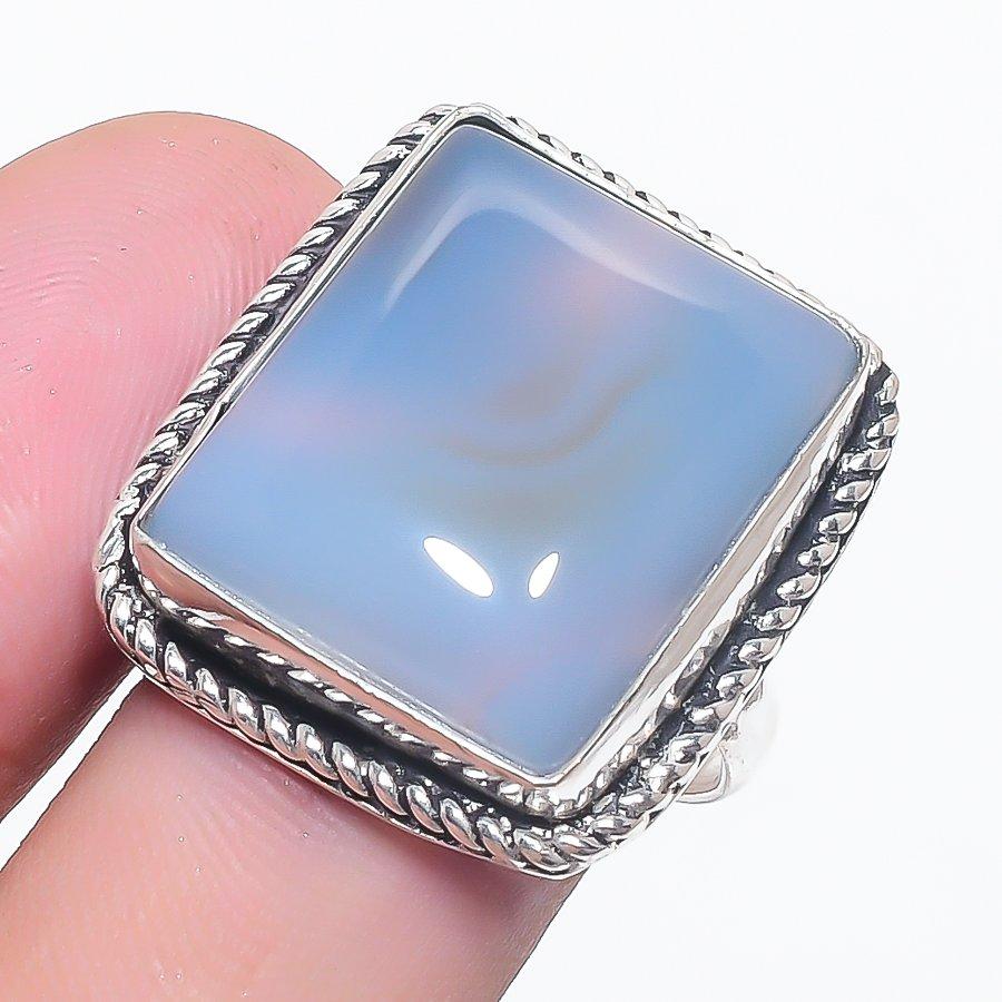 Botswana Agate Gemstone 925 Sterling Silver Jewelry Ring Size 8.5