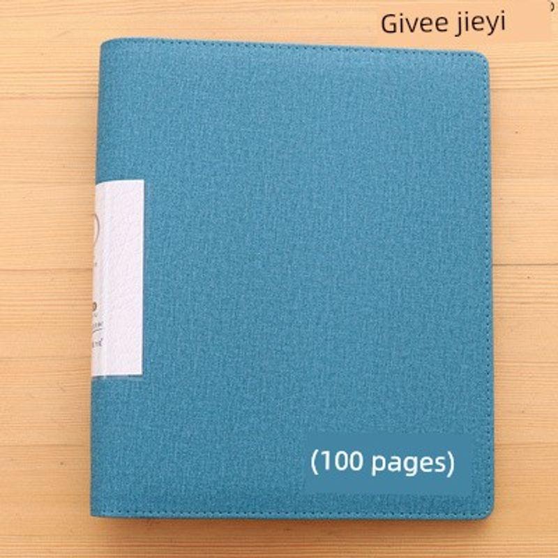 Large Capacity Leather Perforated Loose-Leaf Contract Folder
