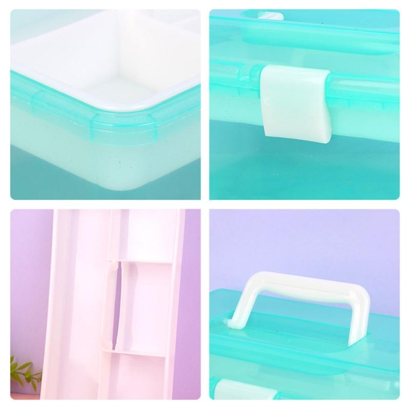 Plastic Storage Box with Tray Nail Art Organizer Toy Storing and Organising Case