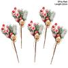 5 Pezzi Natale Bacca Rossa Fiore Artificiale Pigna Ramo Decorazioni Albero di Natale Ornamento Confezione Regalo Casa Ghirlanda Fai da Te