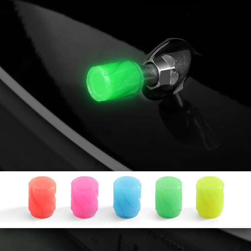 1pcs/4Pcs Luminous Universal Car Valve Cap Dust-proof Decorative Tires Tyre Stem Covers Applicable Accessories Motorcycle