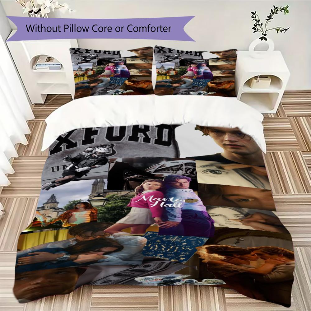 Maxton Hall Pattern Bedding,Quilt Set Quilt Cover Pillowcase Home Birthday Gift(1 * Duvet Cover + 2 * Pillowcase, Without Core)_lx