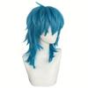 Parrucca Cosplay Blu Salic Sintetica, Taglio Medio Dritto, con Frangia, per Compleanni e Role-Playing