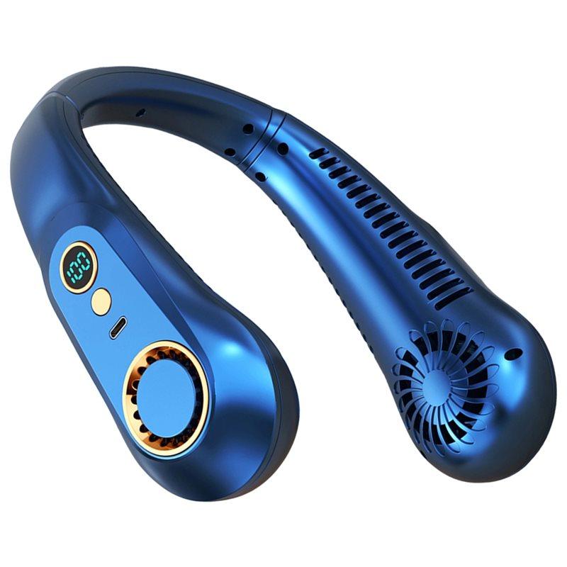 ABWM-USB Rechargeable Digital Display Mini Hanging Neck Fan Bladeless Power Air Cooler Summer Portable Neckband Electric Fan