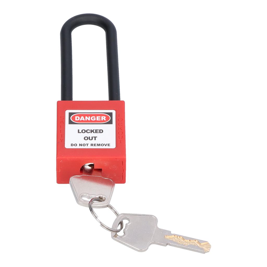Industrial Safety Padlock 3in Nylon Beam Insulated AntiCorrosion Engineering Lock with 2 Keys
