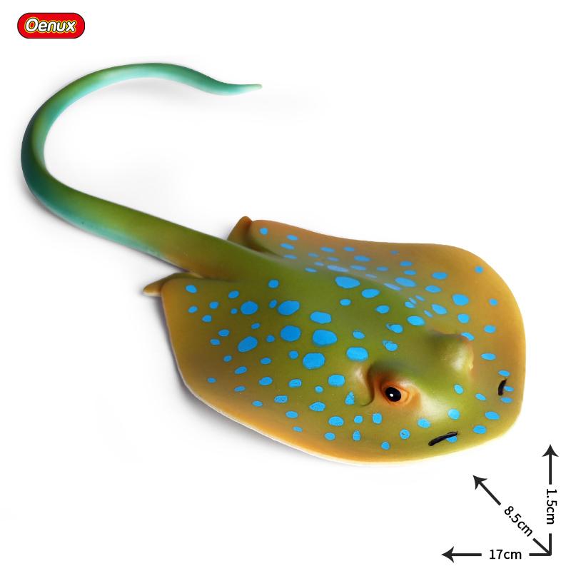 Oenux 10PCS Sea Life Animals Ray Devilray Mantaray Model Action Figures Figurines Ocean Marine Aquarium Education Kids Toy Gift
